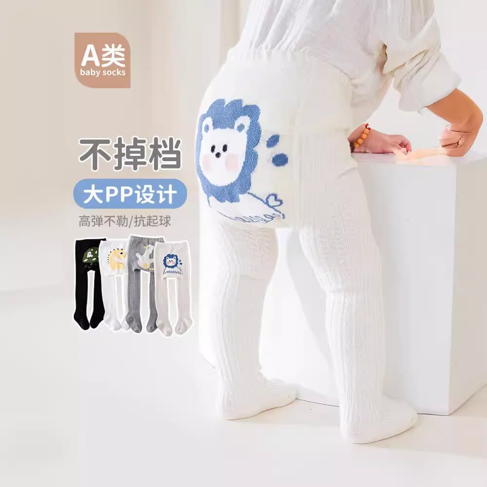 Baby Cotton Tights for Spring and Autumn, Thin Style, Unisex Infant Bodysuit Tights with Cartoon Design