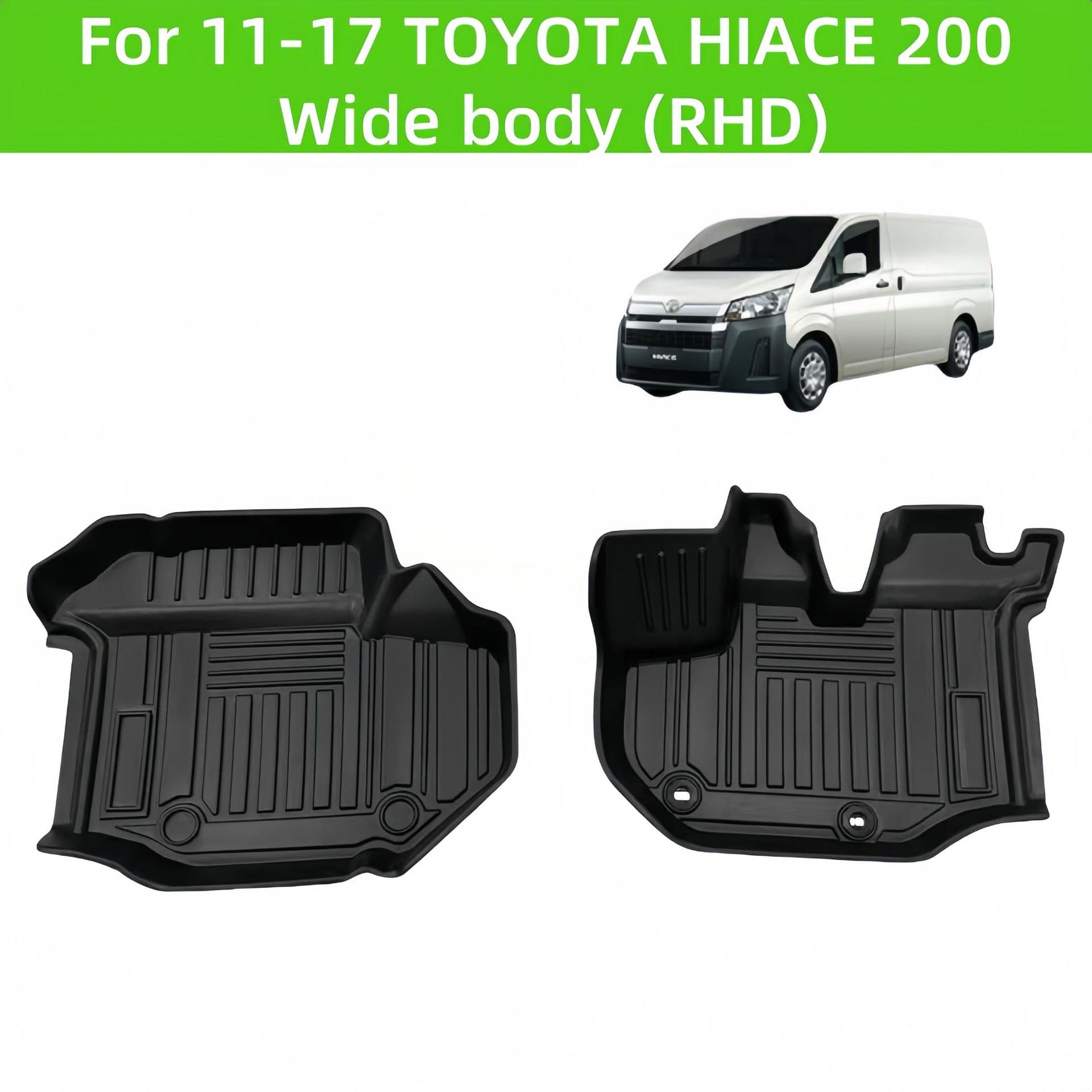 TPE Car Floor Mats for 11-17 HIACE 200 Wide Body Rubber Floor