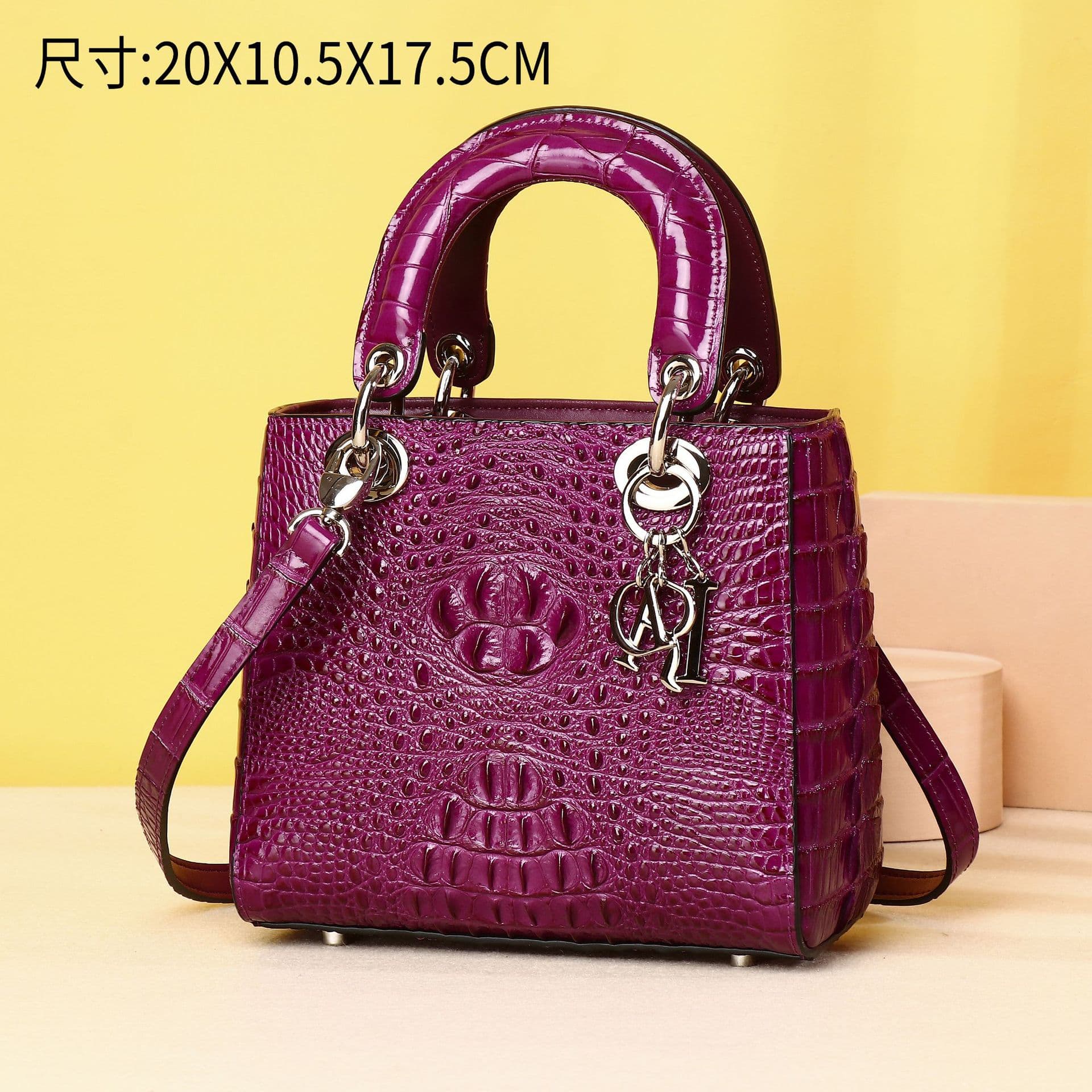 Alligator Bone Print Textured Elegant 20 Lady Dior Bag Handbag Summer Women's Bag Export Single Shoulder Fashion Crossbody Bag Factory