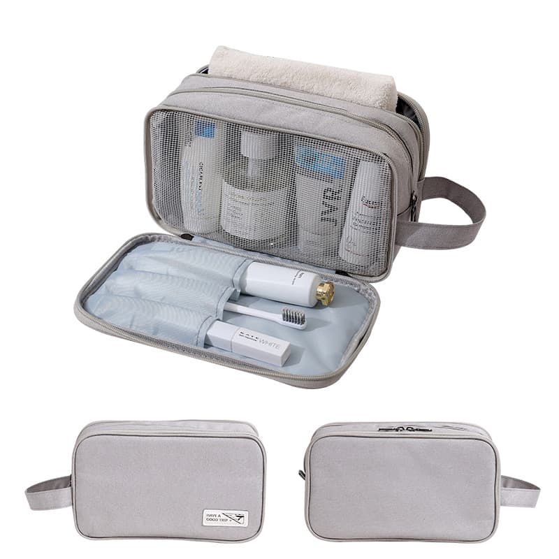 Portable Travel Dry Wet Wash Bag Cosmetic Storage Bag Urban Minimalist Style Polyester Material Neutral Gender Pure Color Pattern