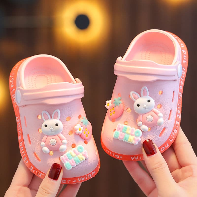 EVA Children's Slippers Summer Indoor Non-Slip Soft Baby Boy Clog Shoes Toe-Covered Infant Toddler Girl Sandals