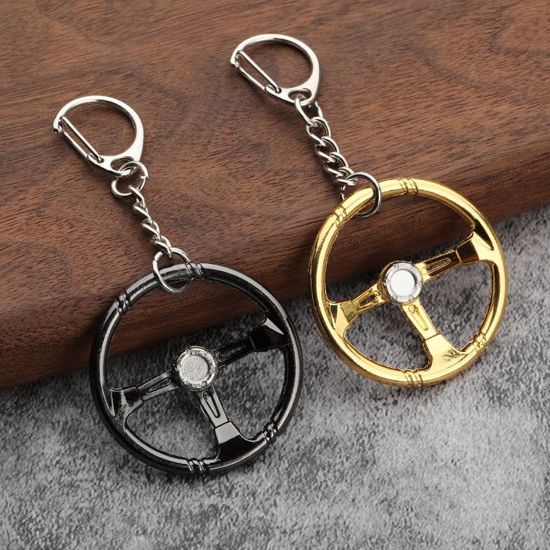 Hot Selling Racing Steering Wheel Personalized Modified Car Keychain Steering Wheel Creative Model Metal Key
