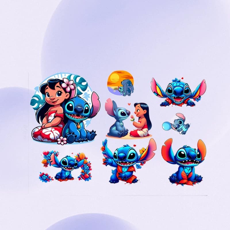 New Cross-Border Stitch Wall Sticker Cartoon Anime Kids Room Decal Kindergarten Wall Decoration PVC