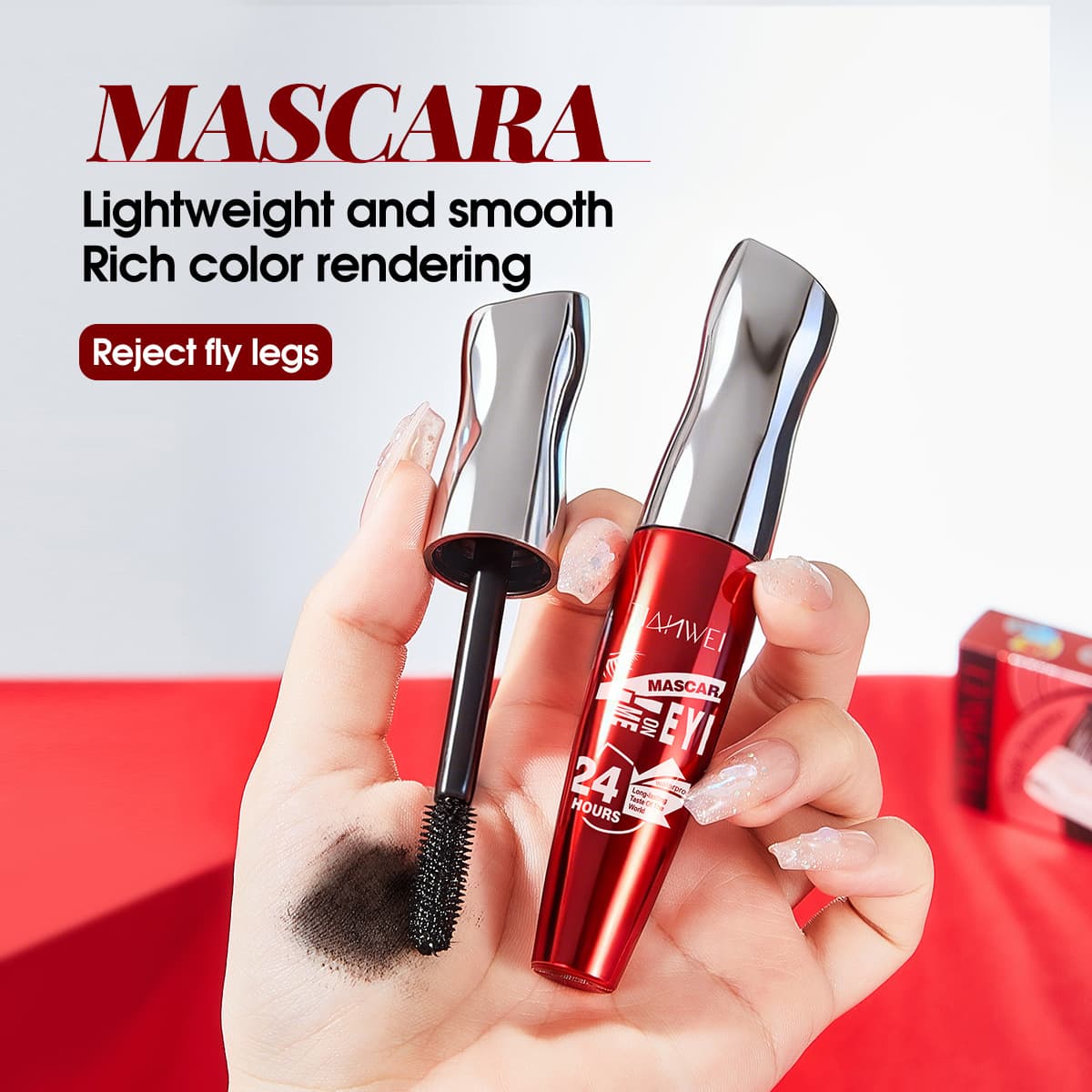 Cross-border Best-selling English Version Mascara Waterproof Volumizing Curling Lengthening Smudge-proof Long-lasting Sweat-proof Mascara