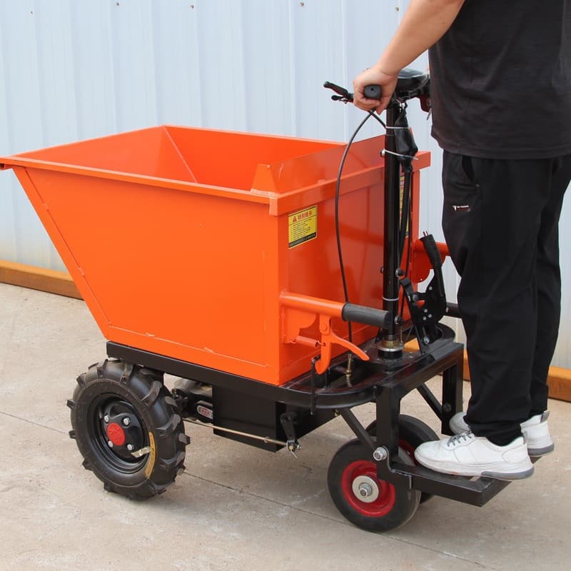 Construction site electric trolley ash bucket truck handling tricycle pulling brick tool cart small trolley tipping bucket Leide