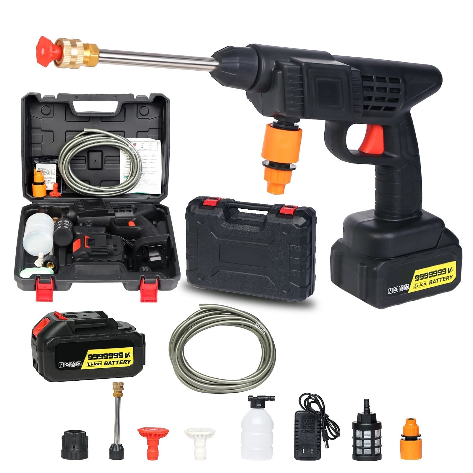 Car Washing Machine High-Pressure Water Gun Household High-Pressure Car Washer Wireless Lithium Battery Commercial High-Pressure Water Gun Wholesale Foreign Trade