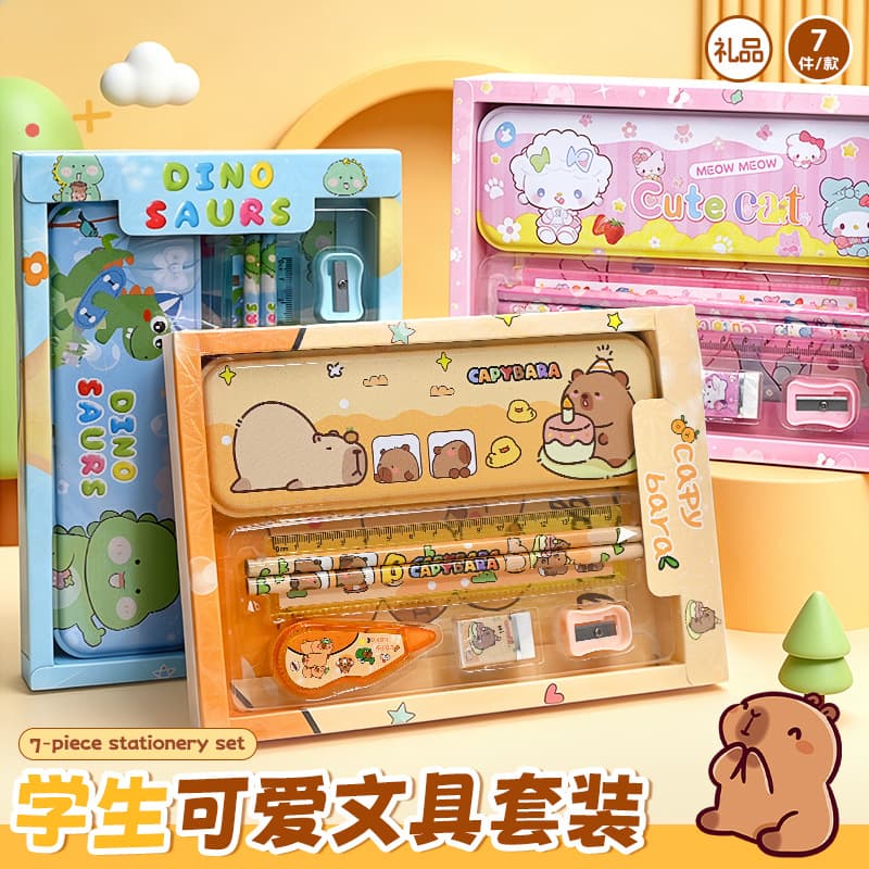 Cartoon Stationery Set for Kids, Kindergarten Birthday Gift, School Reward Gift