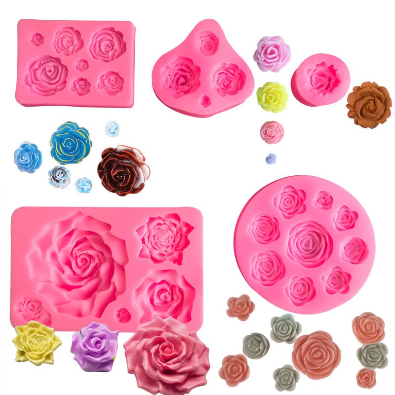 DIY Cake Mold, Various Rose Flower Fondant Silicone Liquid Silicone Mold Sets