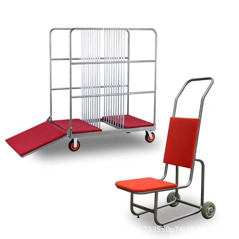 Hotel Glass Turntable Cart with Metal Storage, Restaurant Transport Trolley with Heavy-duty Casters
