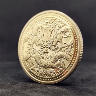 2024 Year of the Dragon Commemorative Coin Cross-Border Live Stream Source Chinese Dragon Coin Commemorative Medal Auspicious Dragon Totem Gold Coin