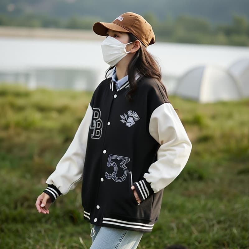 63004 Clearance Sale, 300 Jin Plus Size Women's Clothing for Curvy MM Patchwork Jacket Winter Polar Fleece Baseball Jacket