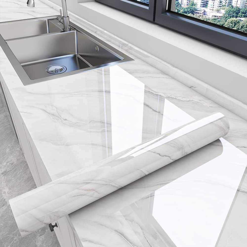 Kitchen Oil-Proof Sticker Fireproof High-Temperature Resistant Wallpaper for Stove Countertop Tile Renovation 2026 New Marble Film