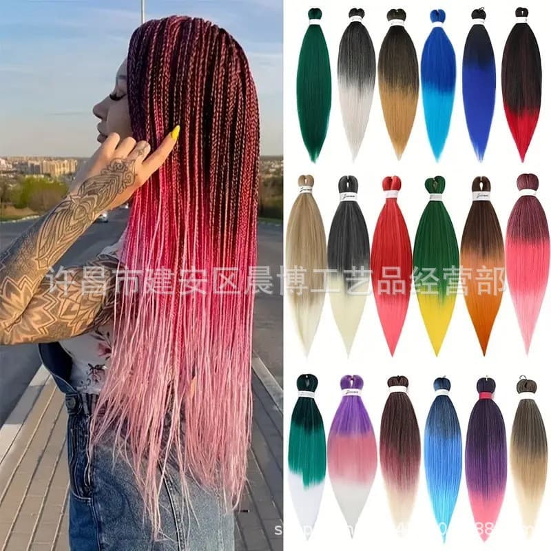 EZ Synthetic Fiber Large Braid 26 inch 90g PVC Low-Temp Synthetic Colorful Large Braid EASY BRAID