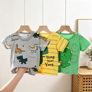 Children's Short Sleeve 100% Cotton Summer New 2026 Boys T-Shirt Baby Cartoon Girls Short Sleeve Korean Style Top Kids Clothing