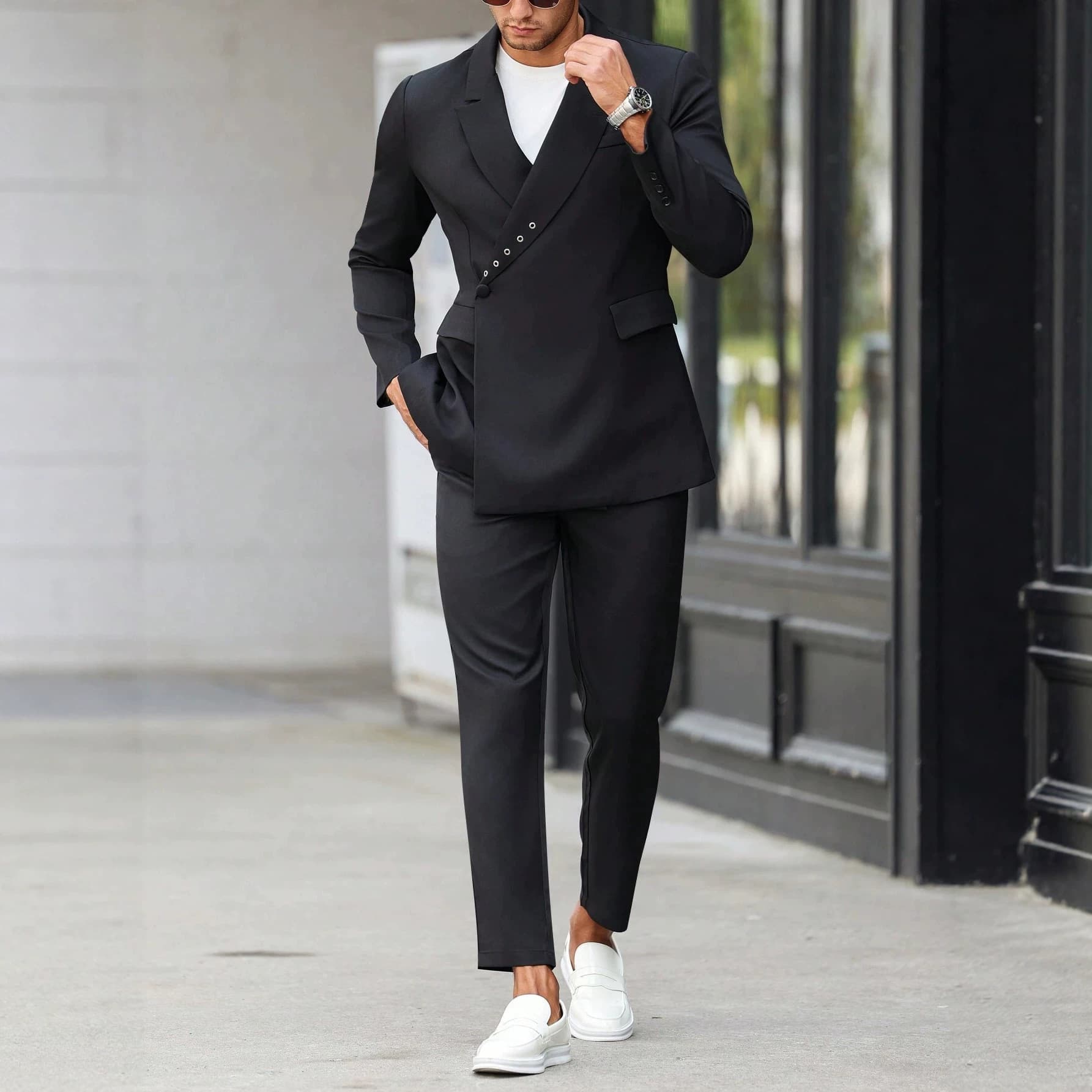 2026 Cross-Border Amazon European and American Men's Fashion Gentleman Design Suit Business Suit Men's 260414