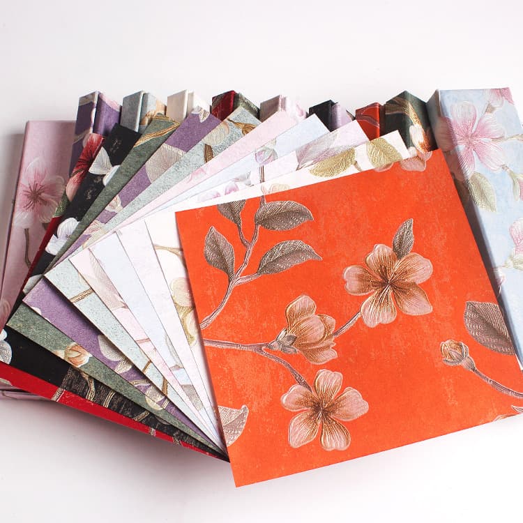 Brocade flower embroidery art special paper flower bouquet packaging box gift wedding candy box embossed cylinder envelope DIY