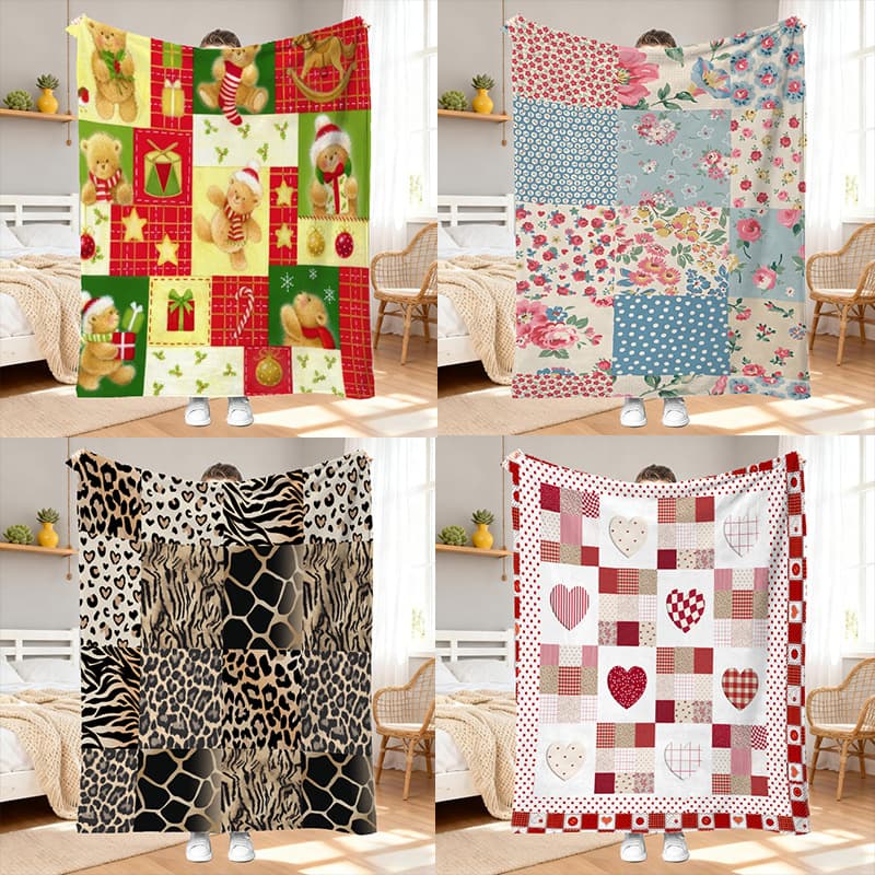 Cross-Border Christmas Tree Multifunctional Home Soft Flannel Sofa Blanket, Autumn/Winter Office Nap Blanket