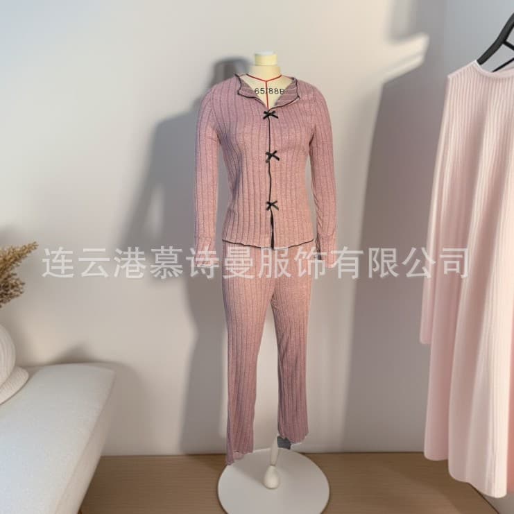 2025 European and American Cross-Border Pajama Set for Women, Two-Piece Autumn/Winter Style, Home Leisure Fashion Wear, Suitable for Outdoor Wear, Loungewear Set for Women