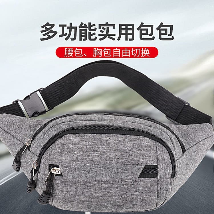 Cross-border new waist bag outdoor sports running fitness multi-functional mobile phone bag for men and women multi-layer wear-resistant shoulder bag