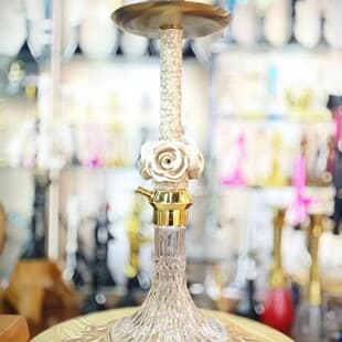 Cross-Border Factory Supply Arabic Hookah 3D Rose Shape Craft Resin Creative Shisha Hookah