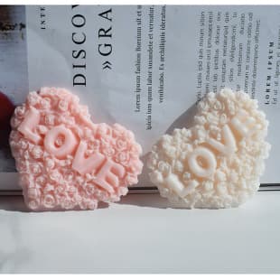 Valentine's Day LOVE Heart Rose Plaque Car Aromatherapy Plaster Hanging Ornament DIY Scented Stone Homemade Candle Mold