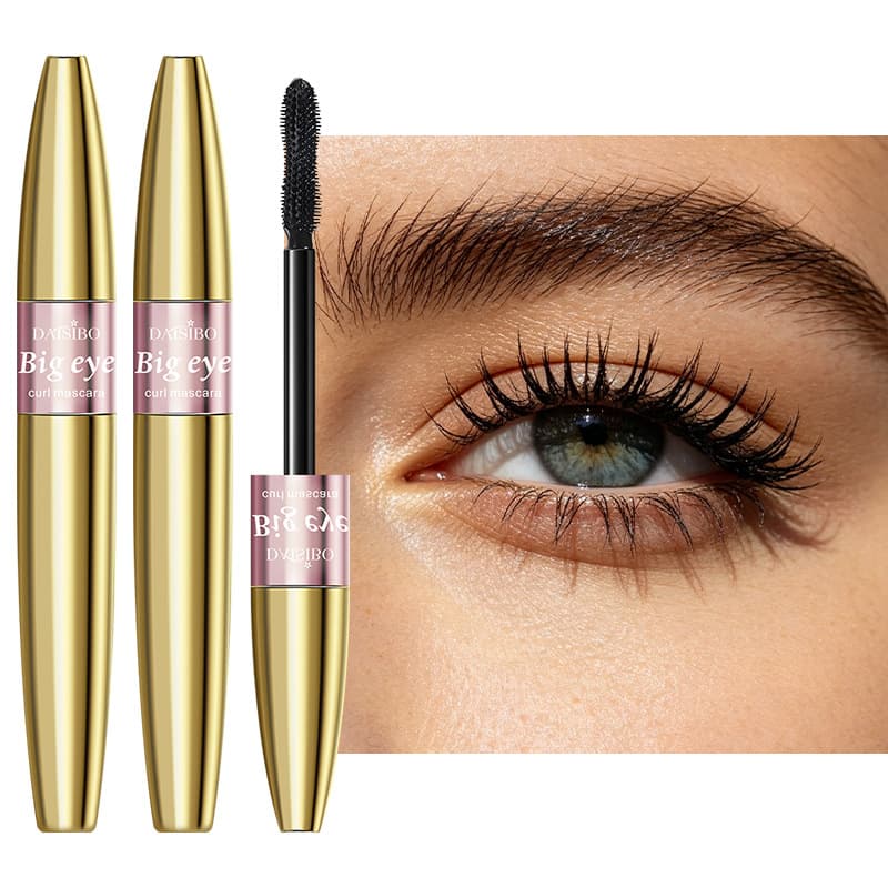 2Pcs- Thickening Mascara, Smooth and Easy to Apply, Volumizing Without Collapsing, Curling and Lightweight, Creating a Three-Dimensional Look with Distinct, Long-Lasting Lashes