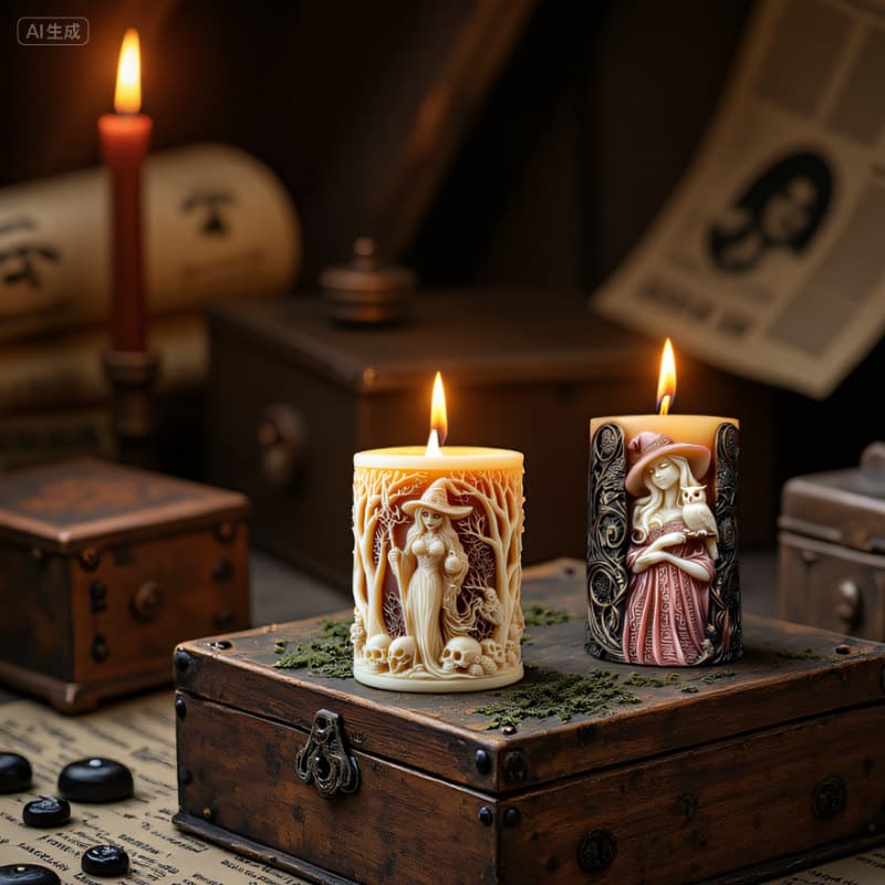 Sanxin Witch Aroma Candle Mold Halloween Portrait Candle Creative Silicone Mold Factory Direct