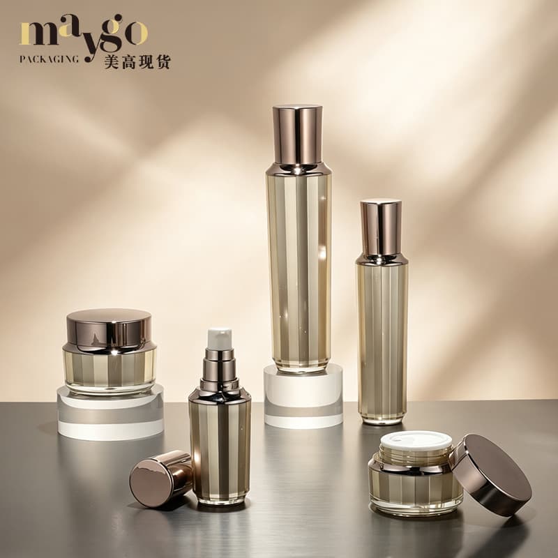 Polygonal Acrylic Simple Bottle Set - Lotion & Cream Bottles, Refillable 15ML-120ML