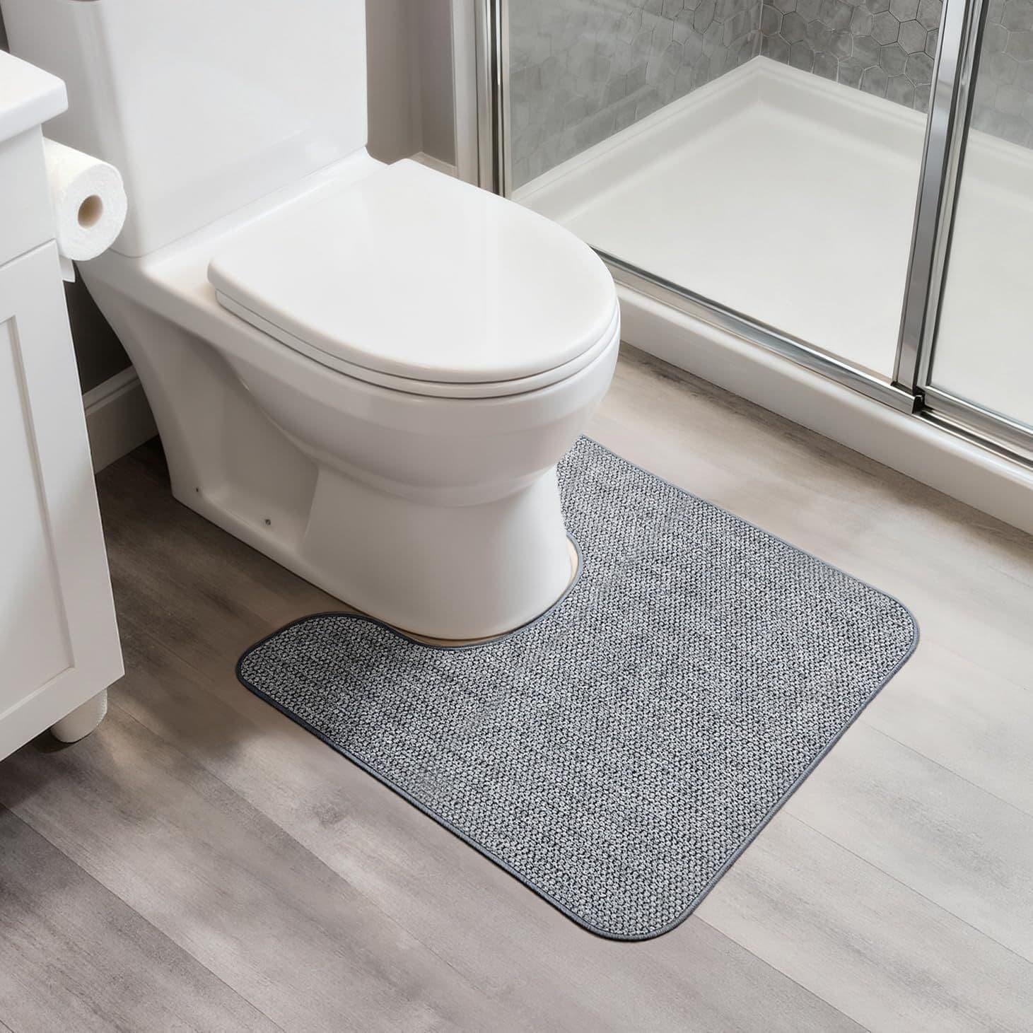 Cross-border woven horseshoe velvet rubber floor mat toilet mat three-piece set bathroom non-slip foot mat bathroom floor mat