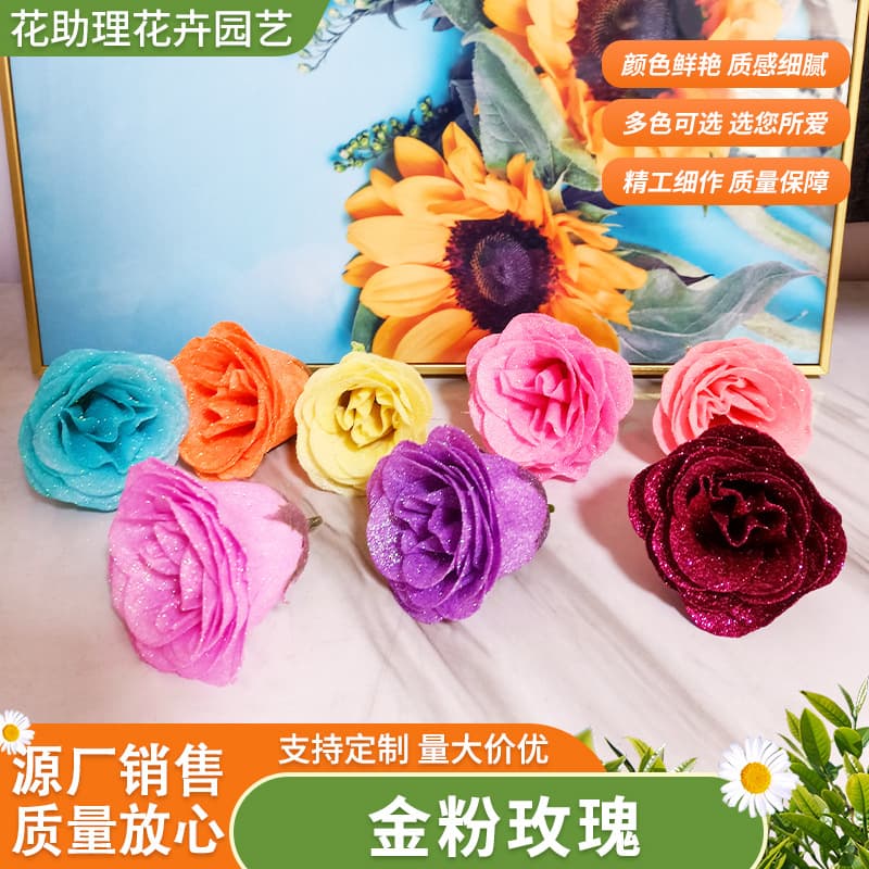 Gold Dust Crystal Rose Head, Cross-border E-commerce Exclusive Supply