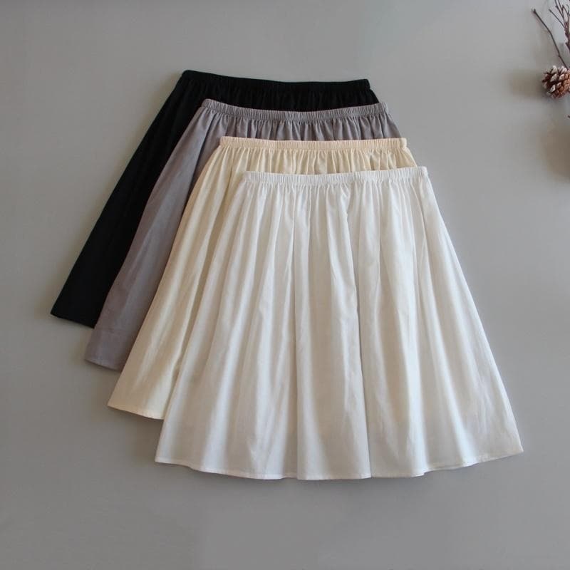 Pure Cotton Half-Slip Petticoat Hanfu Anti-Transparent Anti-Flash Safety Short Skirt Inner Layering Underskirt Mid-Length Lining Skirt Lining