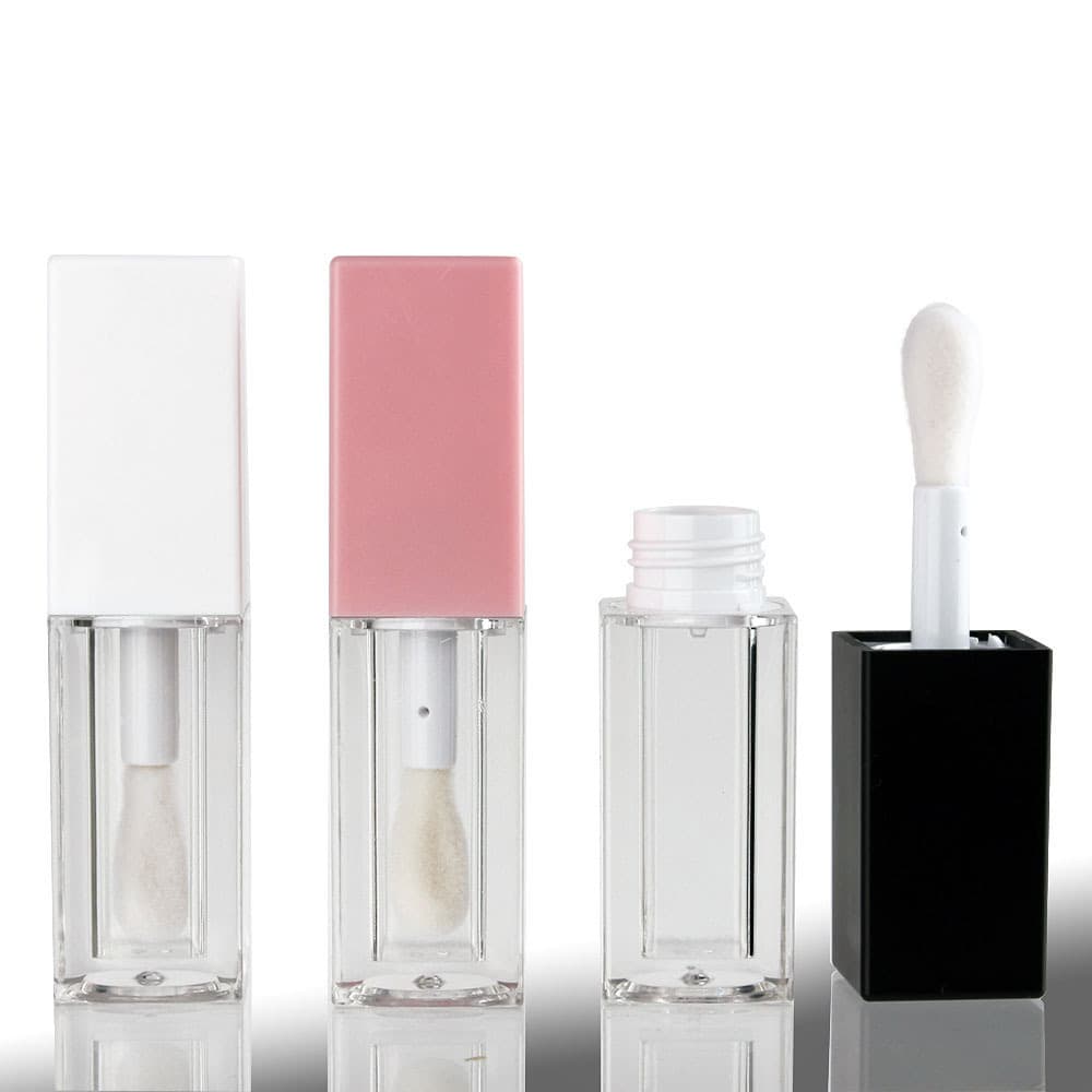 5ml transparent square large head brush lip gloss tube thick rod lip glaze lip gloss empty bottle Li gloss tube