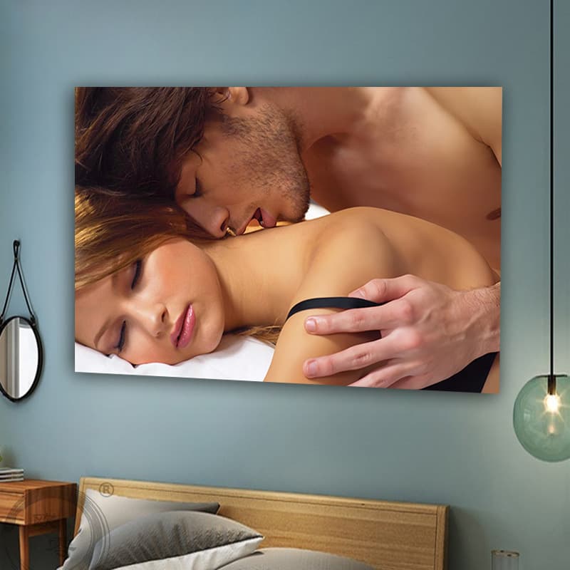 Sticker Wall Art Romantic Couple Bedroom Kiss Decorative Painting Passionate Kiss Headboard Restaurant Room Wall Mural