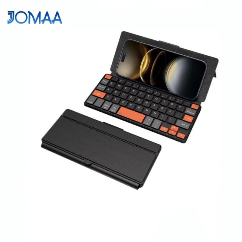 Portable Phone Folding Leather Case Keyboard Bluetooth Connection Office Mini Portable Small Keyboard Rechargeable Travel Keyboard