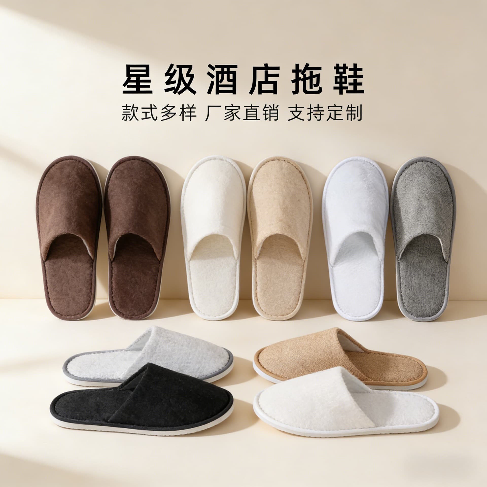 Wholesale Thick Anti-Slip Disposable Slippers for Star Hotels, Guesthouses, Guest Rooms, Beauty Salons, and Home Use