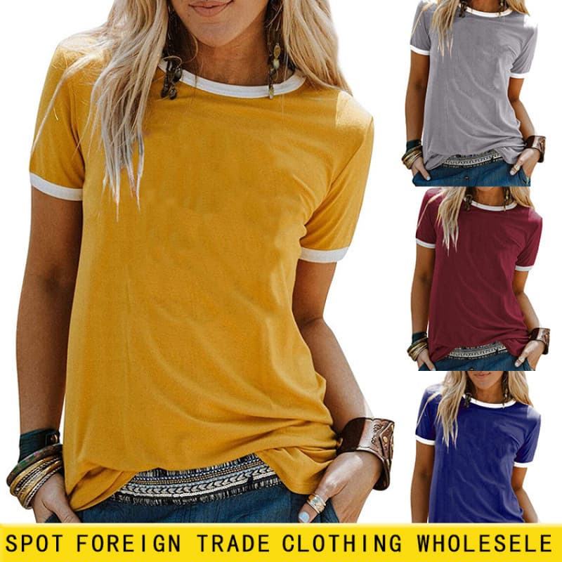 Amazon Wish European and American Fashion Women's Tops Cross-Border Loose Plus-Size 3D Printed Short-Sleeve T-Shirt