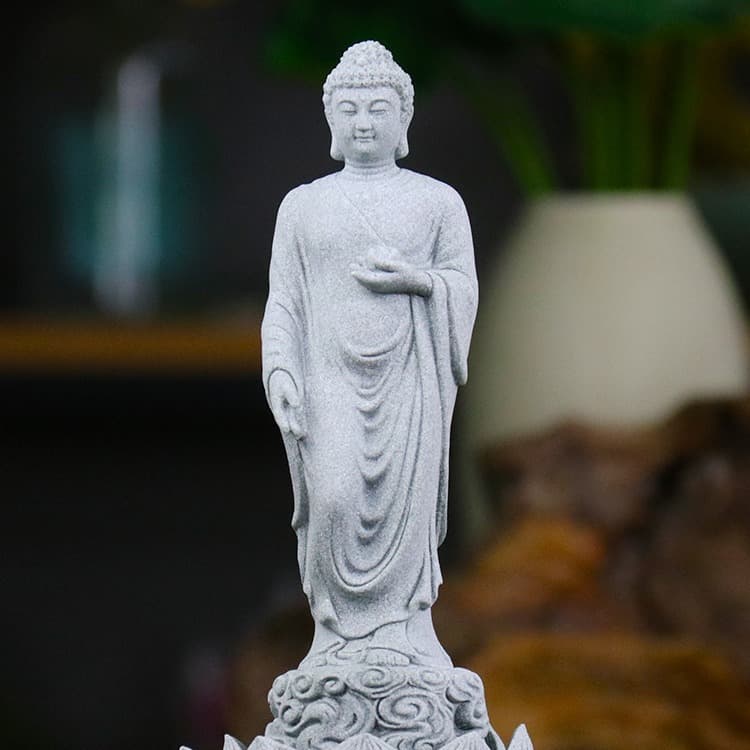 Chinese-style Amitabha Buddha Statue Ornament for Gardening Flowers Tea Room Buddha Decoration Shakyamuni Buddha Fish Tank Landscape Decoration