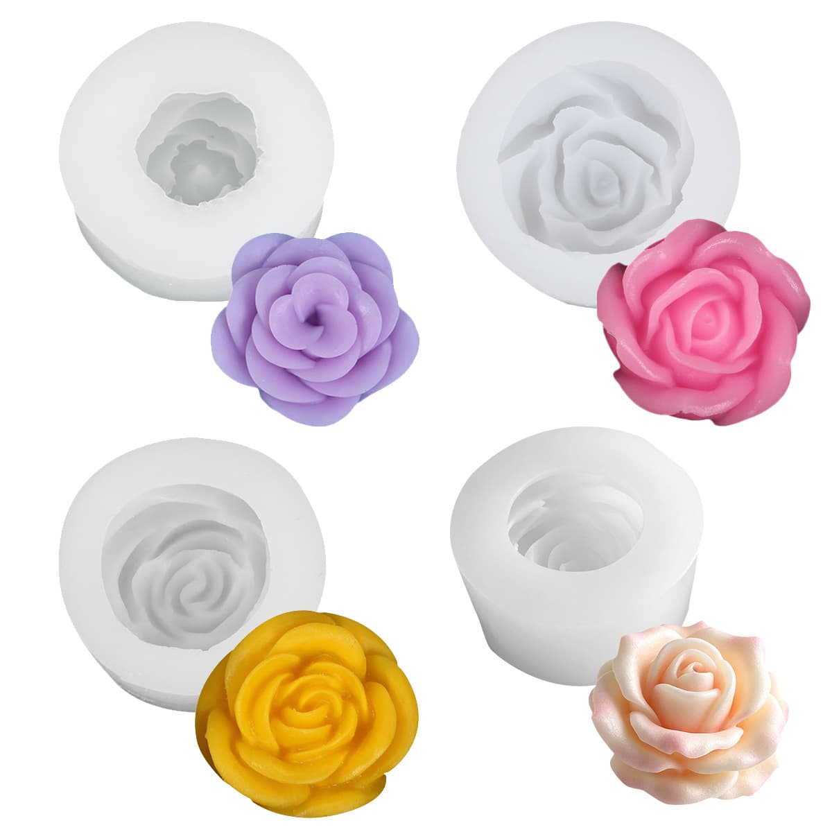 Rose Liquid Silicone Mold, DIY Flower Aromatherapy Plaster Candle Mold, Chocolate Jelly Candy Mold