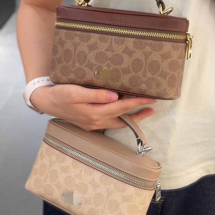 2026 Koujia New Rainer18 Box Bag Vintage Monogram Mini Cosmetic Bag Shoulder Crossbody Handbag