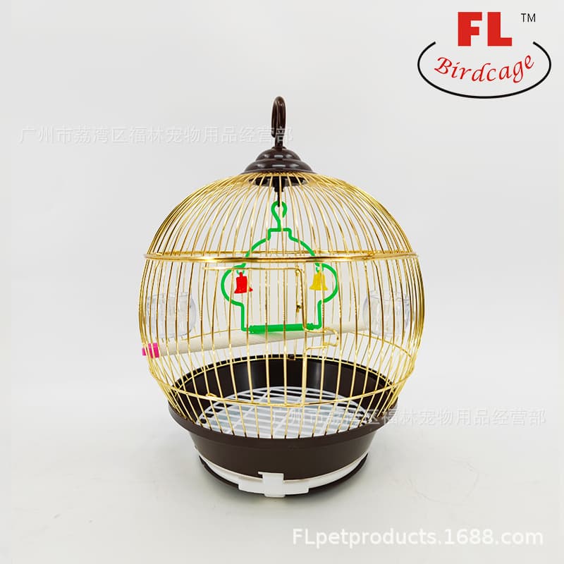 Fulin parrot cage bird cage European metal gold electroplated bird cage ornamental small bird cage