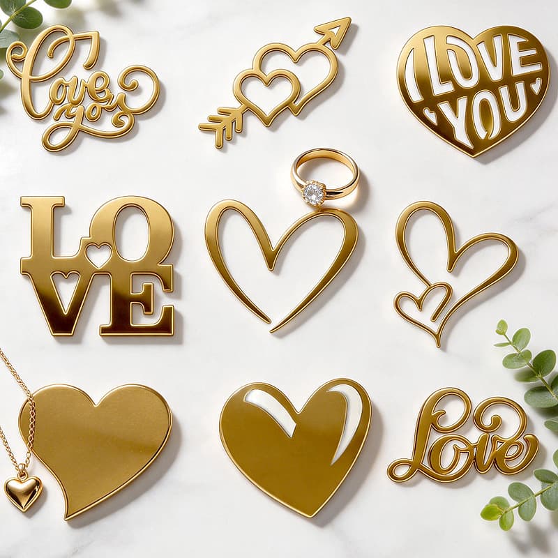 Cross-border ins-style heart acrylic cake decoration for 520 Valentine's Day cake topper acrylic cake decoration