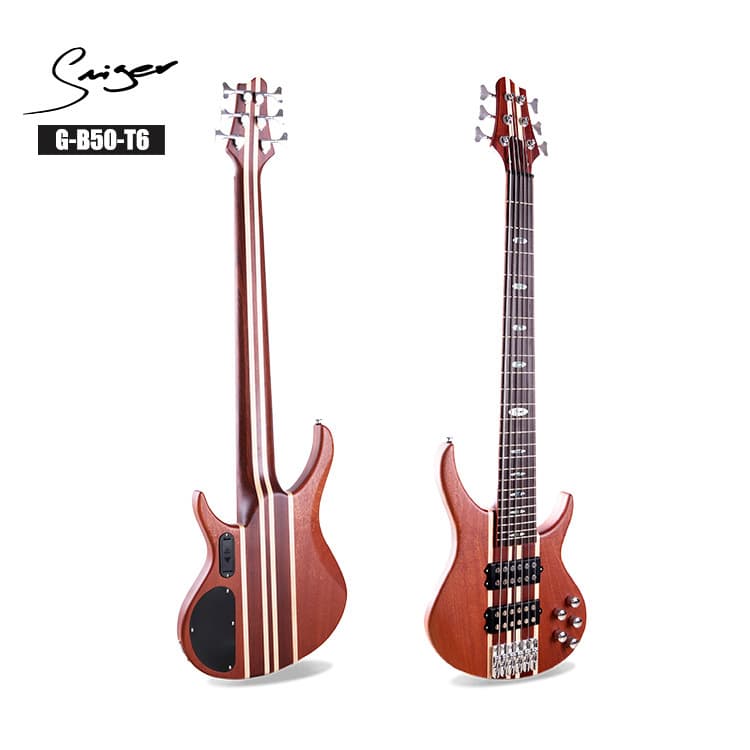 6-string one-piece electric bass Sapele matte six-string professional performance electric bass professional rock electric bass wholesale