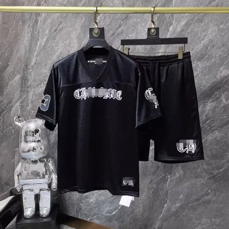 Cross-border new correct version Chrome Hearts Chrome T-shirt Sanskrit round neck T flower arm ice hockey suit