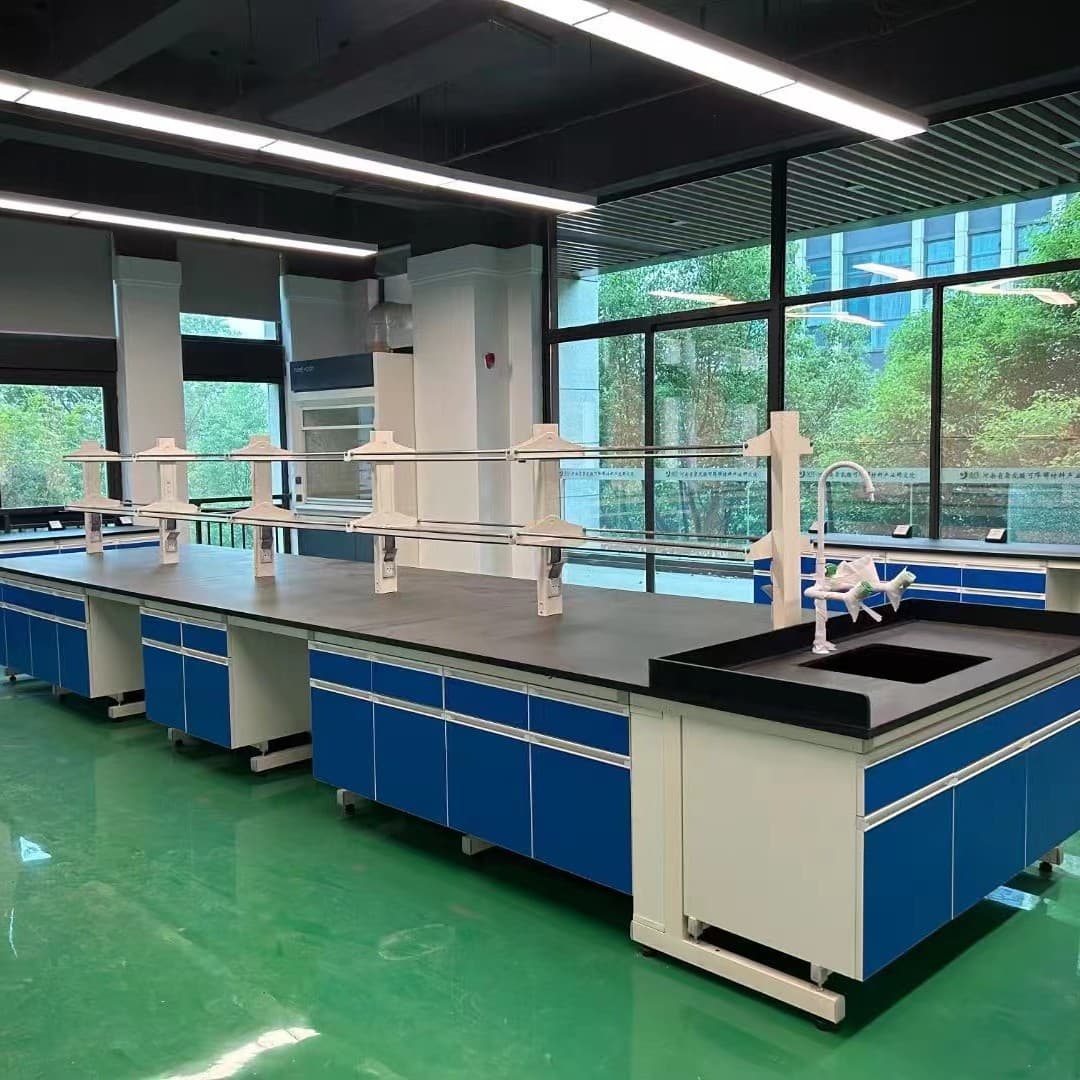 Steel-Wood Lab Bench Workstation Side Table Laboratory Operation Table Test Bench Full Steel Central Table Steel-Wood Central Table