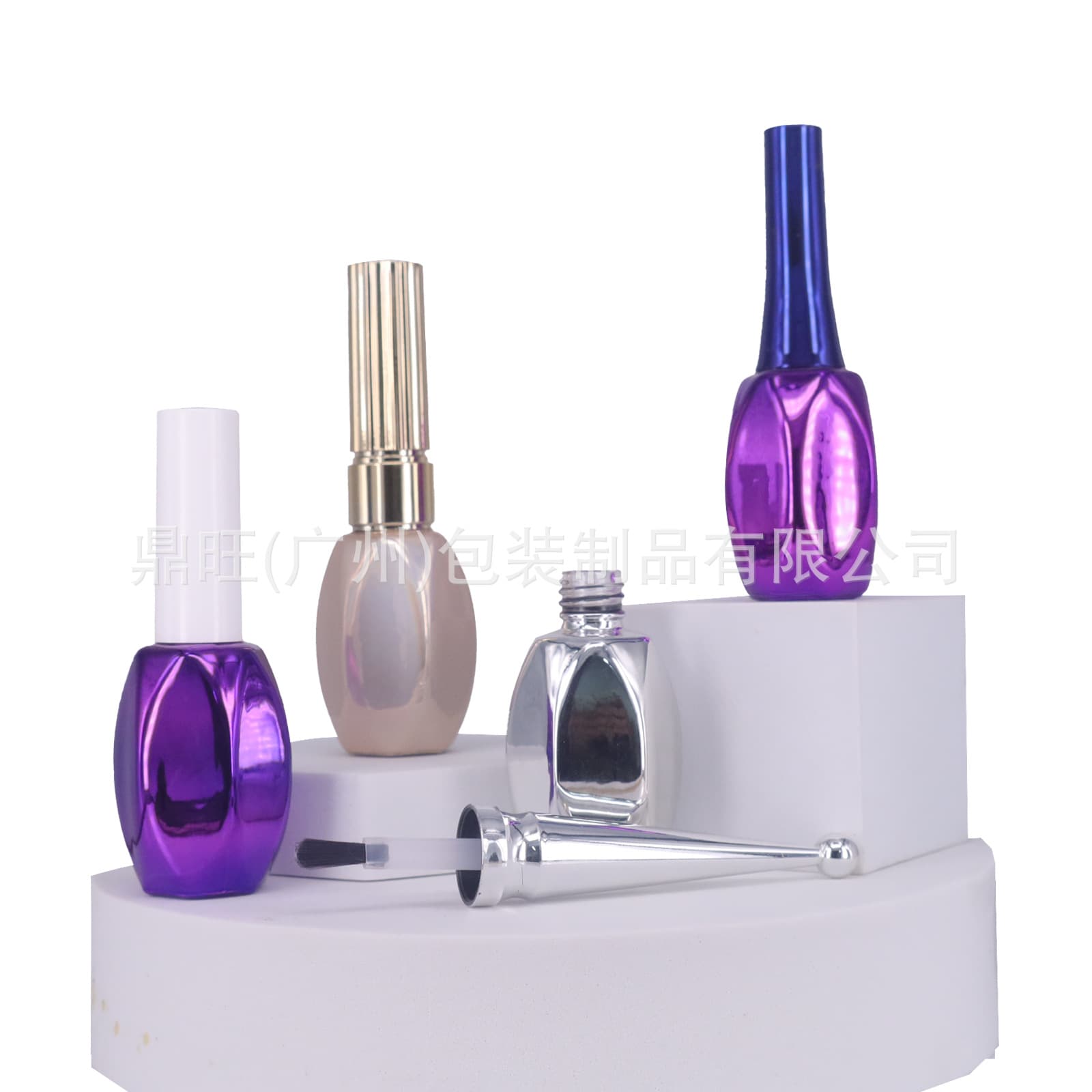 15ml Gel Polish Empty Bottle, Spray Coated Electroplated Nail Polish Glass Bottle, Gel Polish Empty Refill Bottle