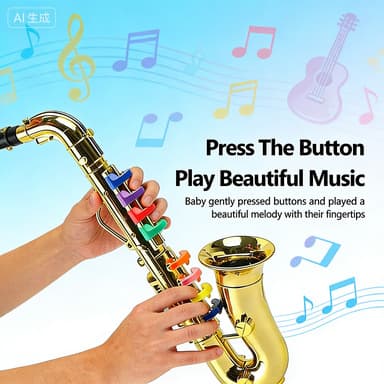 Cross-border Simulation Musical Saxophone Children's Toy Instrument, Round Horn, Trumpet, Recorder, Horn Stage Performance Prop Model