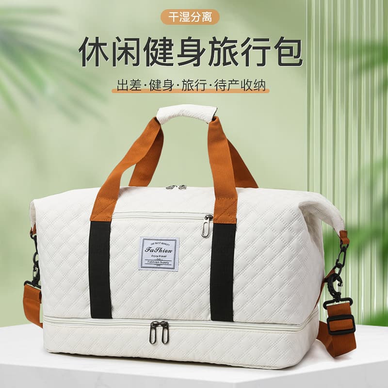 New travel bag large capacity short men's and women's long-distance travel luggage lightweight dry and wet separation Oxford cloth travel bag