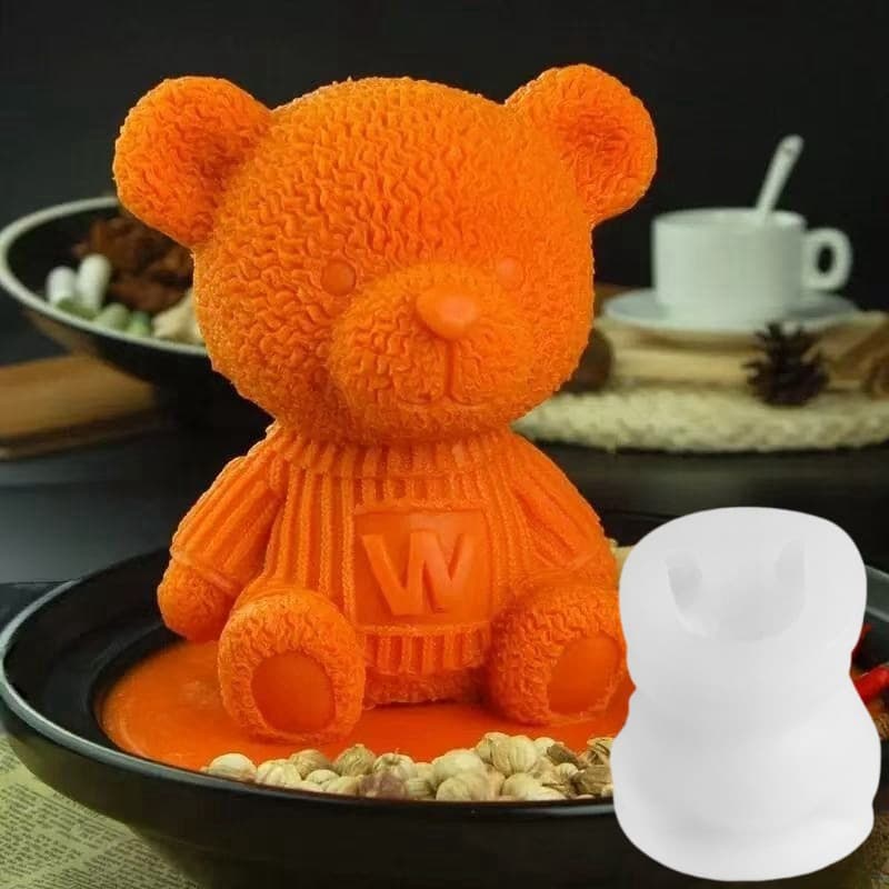 Bear cartoon ice cube ice tray mold hot pot base shape silicone mold baking cake mousse jelly mold