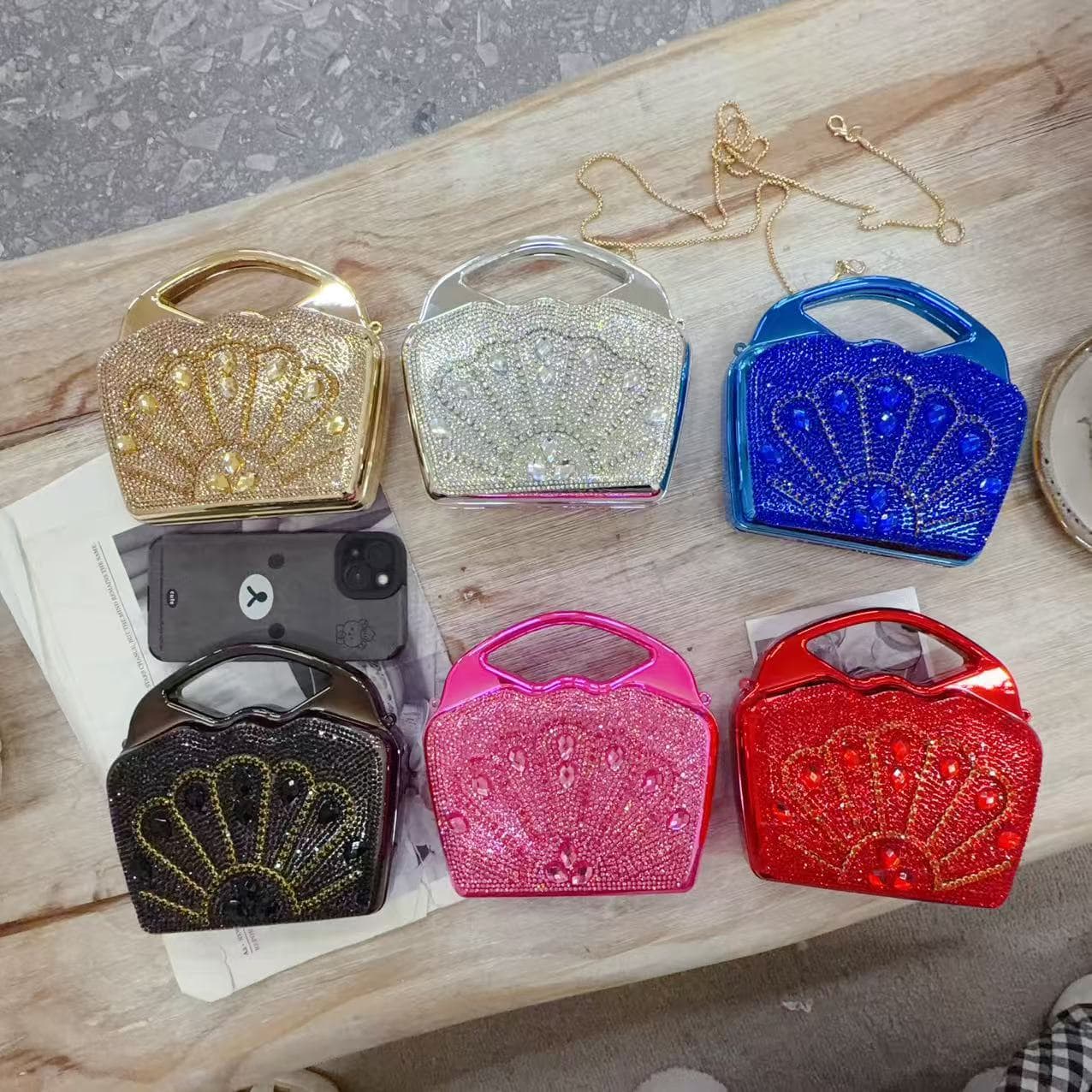 European and American Women's Rhinestone Evening Clutch Bag Crystal Banquet Handbag