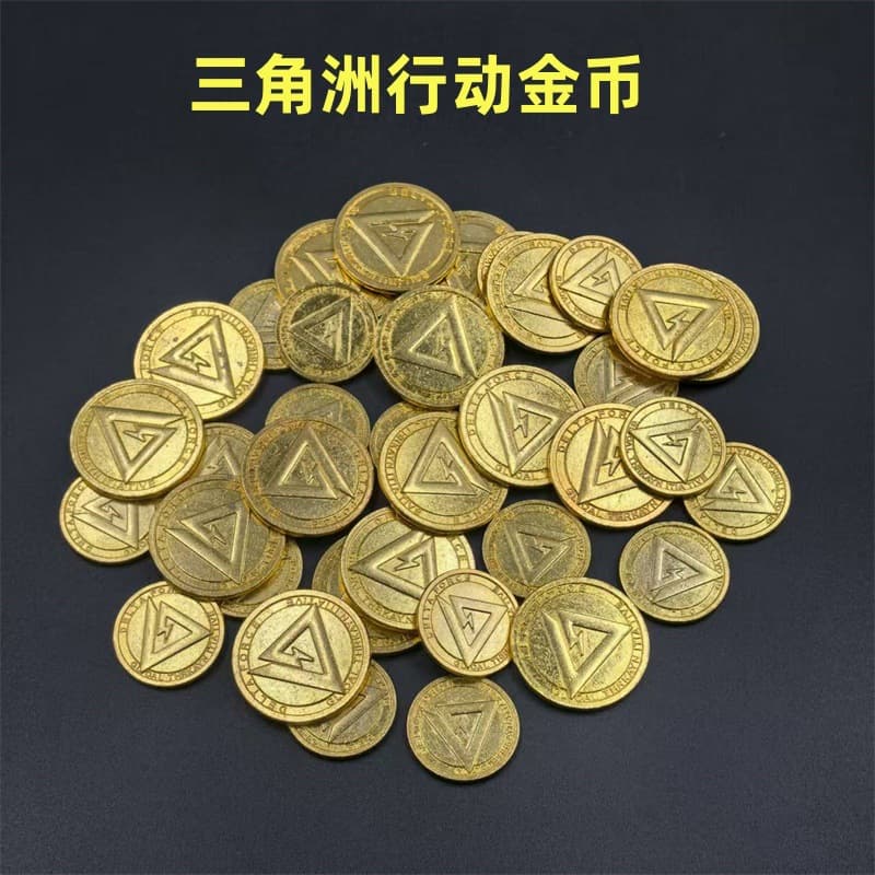 Delta action game coins gold coins triangle coins engraved metal crafts model cos props accessories gifts